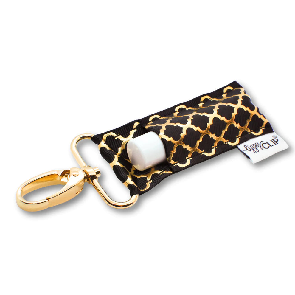 Lippy Clip keychain - black with gold foil