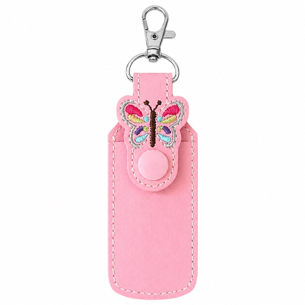 Pink Butterfly Lip Balm Case