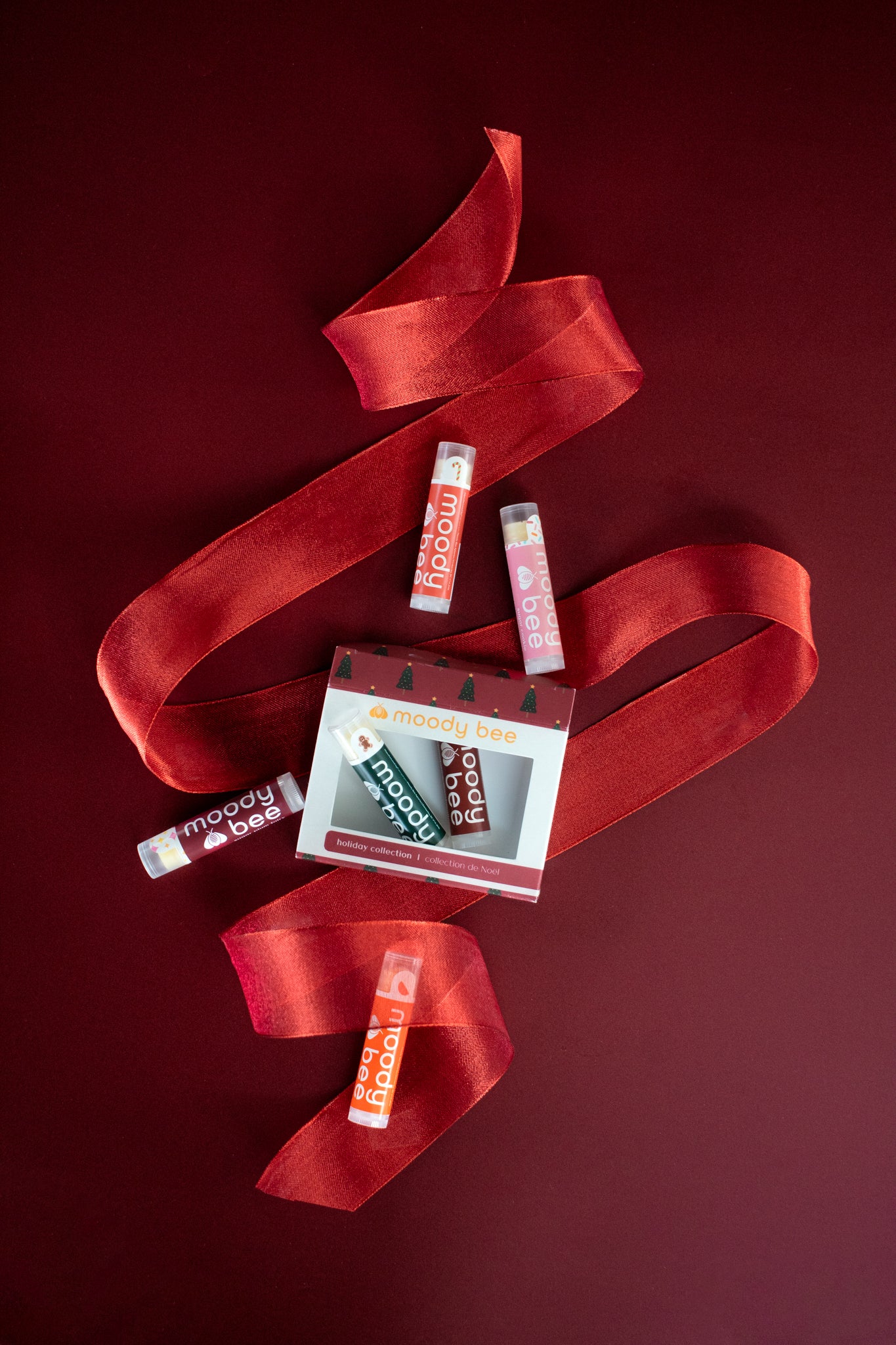 moody bee holiday collection box lip balm