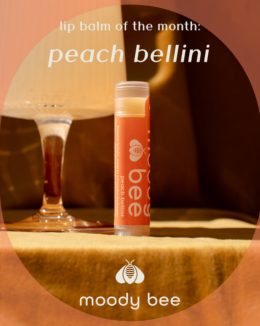 peach bellini - 20% off - lip balm of the month. (excluded from volume discounts)