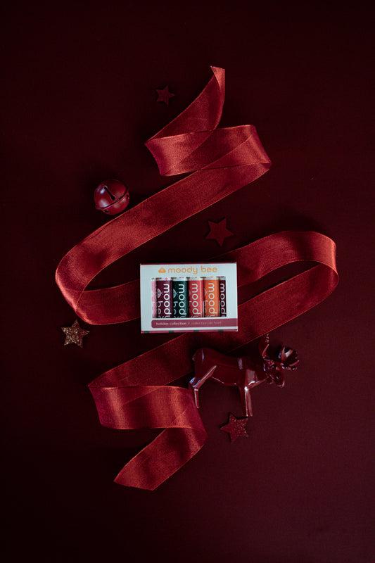 moody bee holiday collection box lip balm