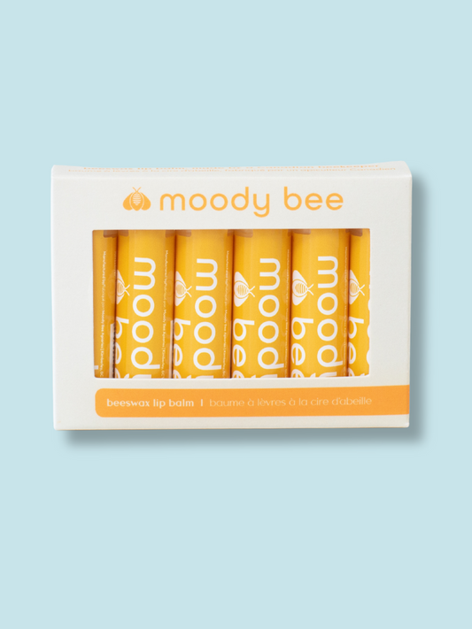 Moody Bee Beeswax Lip Balm - vanilla peppermint - box of 6
